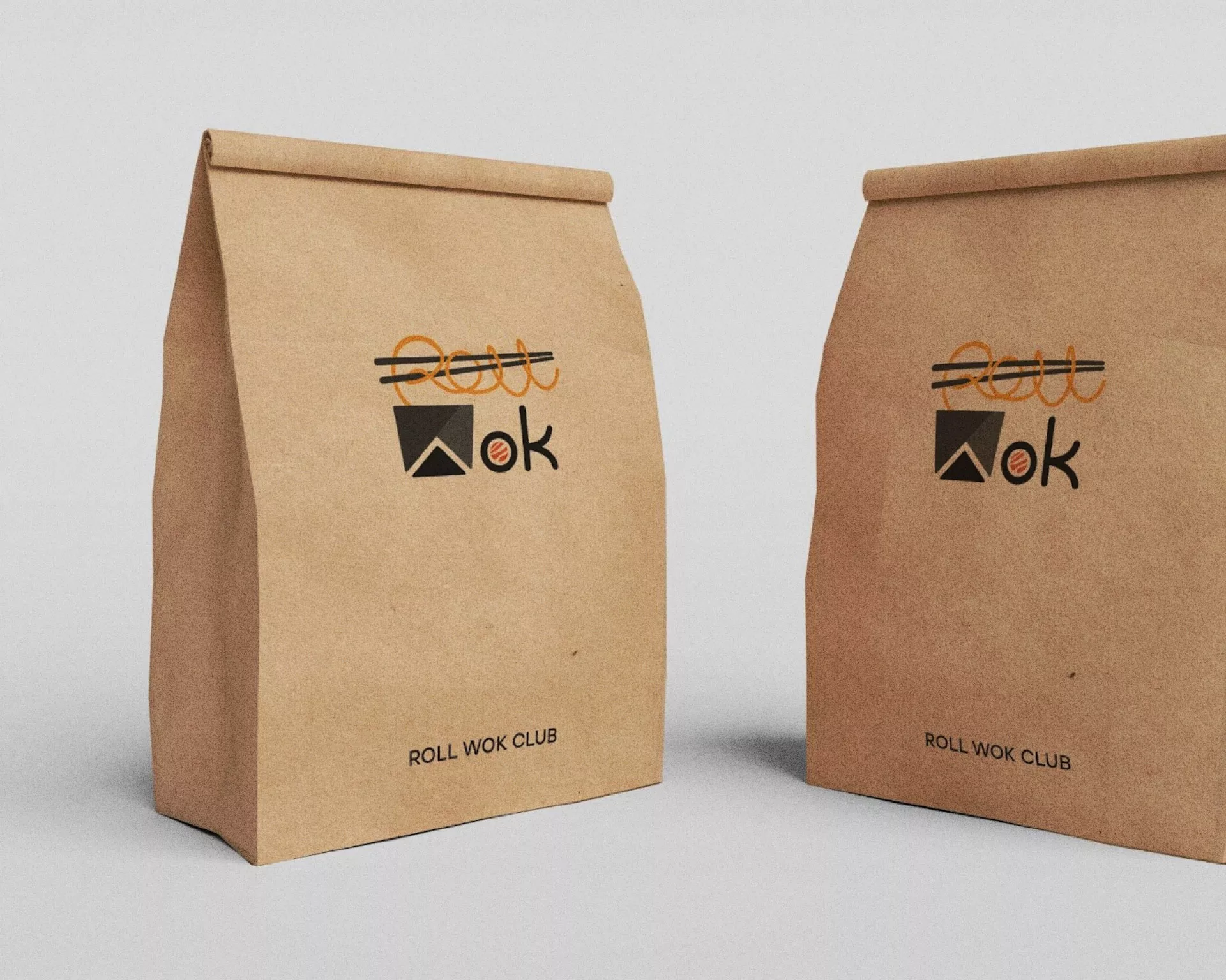 Создание дизайна упаковки суши-бара «Roll Wok Club» в Мещовске